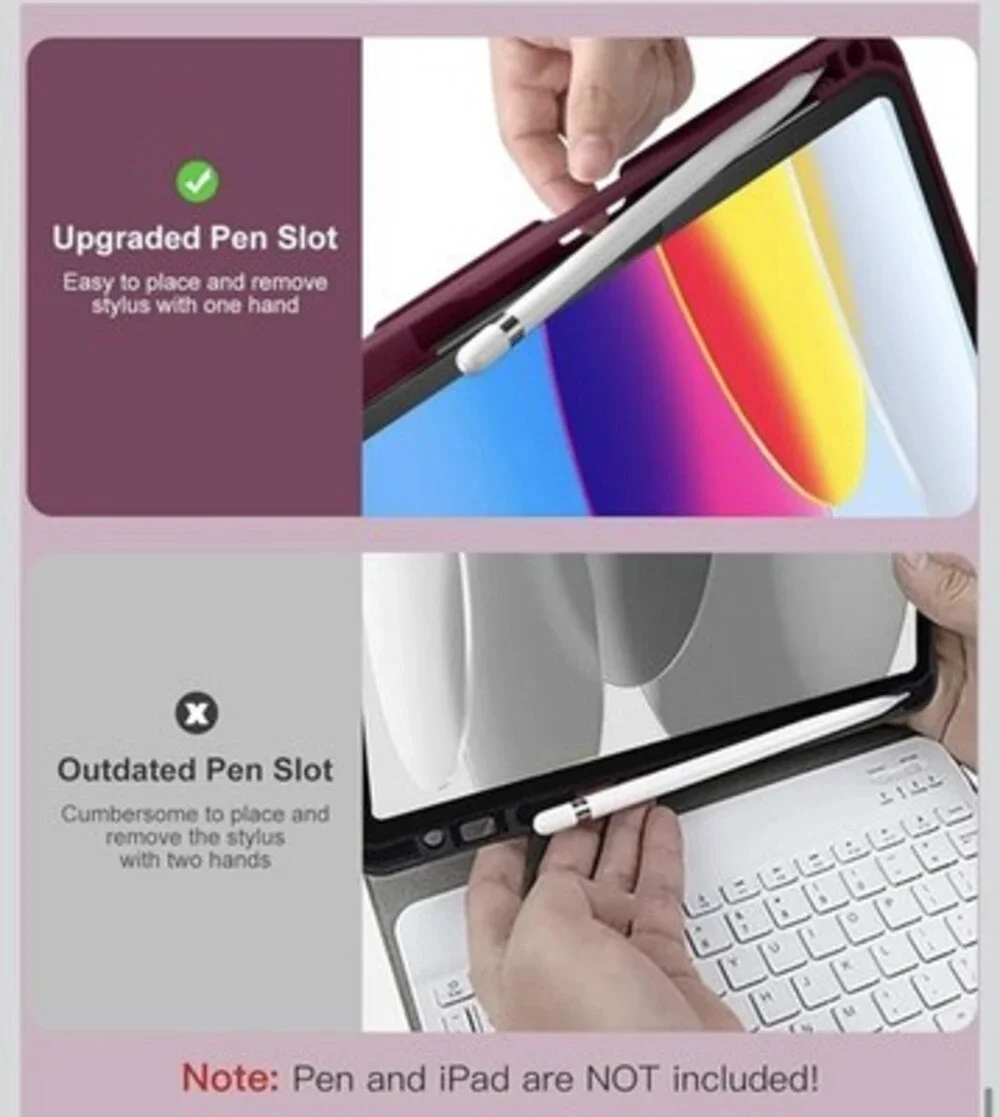 Universal Wireless Keyboard Case for Tablet Smartphone Purple